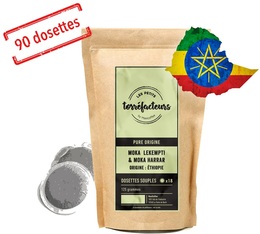Les Petits Torréfacteurs 'Moka Harrar/Lekempti Ethiopia' coffee pods for Senseo x 90