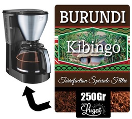 Café moulu pour cafetière filtre Burundi Kibingo - Torréfaction Filtre - Région Kayanza - 250 gr - Lionel Lug