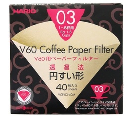 Filtres à café - pour V60 Dripper 1/6 Tasses X40 - HARIO