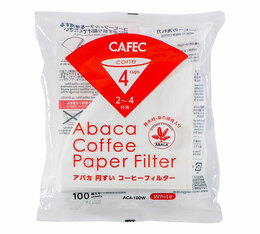 Filtre Abaca 4 tasses Blanc - 100 pièces - CAFEC