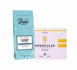 102 opercules compostables + Café Lugat Blend Italien -  CAPS ME
