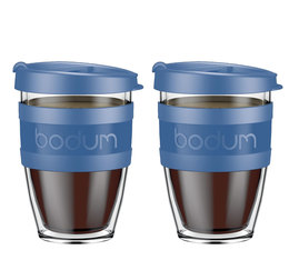 Pack 2x Mugs à emporter Joycup 30 cl - Bleu Denim - BODUM