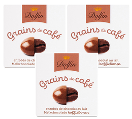 X3 boîtes de grains de café enrobés de chocolat au lait - DOLFIN