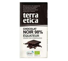 Tablette chocolat Noir 98% Equateur Terra Etica - 100g 