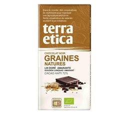 Tablette chocolat Noir 72% Graines Natures 100g - Terra Etica