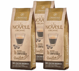 3x250g café en grain bio Cremoso - Novell