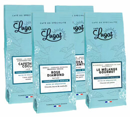 4x250g - Cafés en grain pack spécial café long - Cafés Lugat