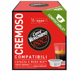 16 Capsules compostables compatibles A Modo Mio Lavazza Cremoso - CAFFE VERGNANO