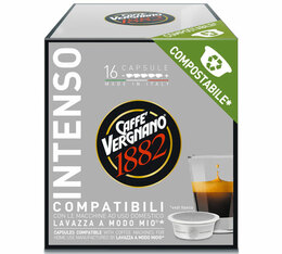 16 Capsules compostables compatibles A Modo Mio Lavazza Intenso - CAFFE VERGNANO