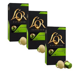 Pack L'or Espresso Lungo Elegante 3 x 10 capsules compatibles Nespresso® 