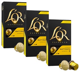 Pack L'or Espresso Lungo Mattinata 3 x 10 capsules compatibles Nespresso®