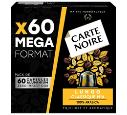 60 Capsules compatibles Nespresso®  Espresso Lungo N°6 - CARTE NOIRE