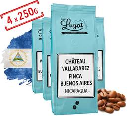 Café en grains : Nicaragua - Château Valladarez (Finca Buenos Aires) - 1kg - Cafés Lugat