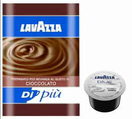 Lavazza Blue Bevanda Bianca Milk Capsules + Lavazza Di Piu Instant Hot Chocolate Sachets x 50 servings