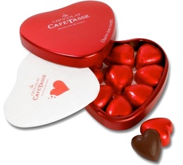 Café-Tasse Red Heart Tin with Milk Chocolate Pralines - 115g