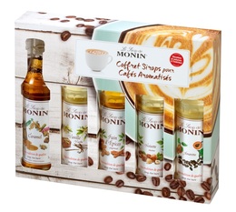 Monin Mini Syrup Bottles in Gourmet Coffee Set - 5 x 5cl 