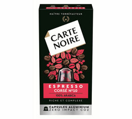 10 Capsules compatibles Nespresso - Espresso Corsé n°10 - CARTE NOIRE