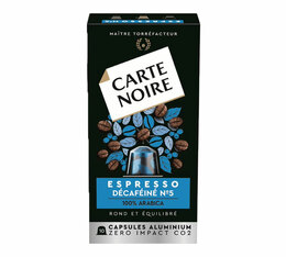 10 Capsules compatibles Nespresso - Espresso Décaféiné - CARTE NOIRE