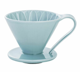 Dripper CAFEC Arita Flower bleu en porcelaine pour 4 tasses