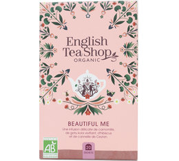 Infusion Beautiful Me - Boîte éco-conçue 20 sachets plats emballés - English Tea Shop - Gamme Bien Etre -