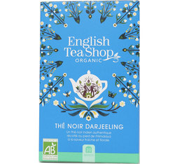 Thé Noir Darjeeling - Boîte éco-conçue 20 sachets plats emballés individuellement - Thé Noir de Ceylan Bio - English Tea