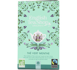 Thé Vert Menthe - Boîte éco-conçue 20 sachets plats emballés individuellement- English Tea Shop