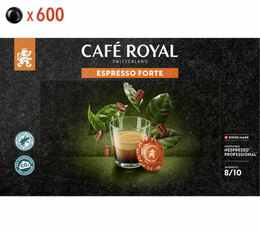 600 Capsules compatibles Nespresso® pro Espresso Forte - CAFE ROYAL Office Pads