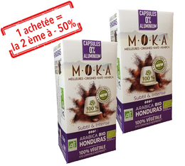 1 achetée = 2 ème à - 50% Honduras 10 Capsules Biodégradable compatibles Nespresso® - Moka