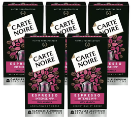 50 Capsules alu compatibles Nespresso® - Espresso Intense n°9 - CARTE NOIRE