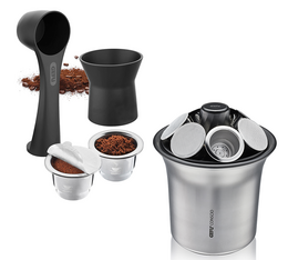 Kit capsules Nespresso® rechargeables + Bac à marc de café Conscio - Gefu