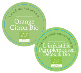 Pack Duo de thés verts Irrésistible pamplemousse et Orange-Citron - Bio - Vrac 2 x 100g - COMPTOIR FRANÇAIS DU THÉ