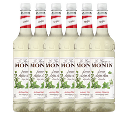 Sirop saveur Mojito Mint (sans alcool) pour professionnel - Bouteille plastique - 6 x 1L - MONIN