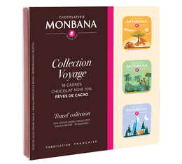 Coffret Collection Voyage - 18 carrés de chocolat noir 78 % - MONBANA