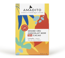 Chocolat noir Grand cru 78% cacao - Tablette 70g- Amadito