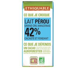 Mini-Tablette de chocolat au lait ETHIQUABLE Pérou 42 % 30g