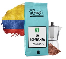 Café moulu bio pour cafetière italienne : Colombie - La Esperanza - 250g - Cafés Lugat