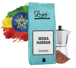 Café moulu pour cafetière italienne : Ethiopie - Moka Harrar - 250g - Cafés Lugat