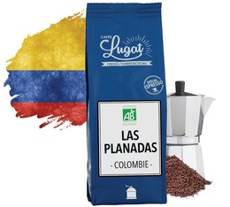 Café moulu bio pour cafetière italienne : Colombie - Las Planadas - 250g - Cafés Lugat