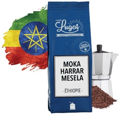 Café moulu pour cafetière italienne : Ethiopie - Moka Harrar Mesela - 250g - Cafés Lugat