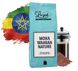 Café moulu bio pour cafetière à piston : Ethiopie - Moka Waabaa Nature - 250g - Cafés Lugat