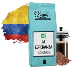 Café moulu bio pour cafetière à piston : Colombie - La Esperanza - 250g - Cafés Lugat
