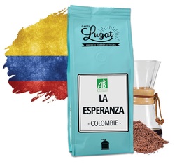 Café moulu bio pour cafetière Hario/Chemex : Colombie - La Esperanza - 250g - Cafés Lugat