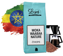 Café moulu bio pour cafetière filtre : Ethiopie - Moka Waabaa Nature - 250g - Cafés Lugat
