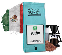 Café moulu bio pour cafetière filtre : Mexique - Sueño - Décaféiné à l'eau - 250g - Cafés Lugat
