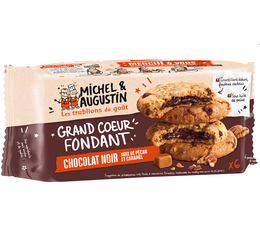 Cookies coeur fondant chocolat noir / Noix de pécan / Eclats de caramel x6 - Michel et Augustin