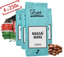 Café en grains : Kenya - Maasaï Mara - 1kg - Cafés Lugat