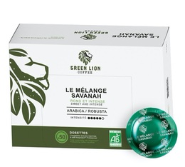 50 dosettes compatibles Nespresso® pro Le Mélange Savanah Office Pads Bio - GREEN LION COFFEE 