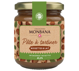 200g Pâte à tartiner Chocolat Lait-Noisette Sans huile de palme - Monbana