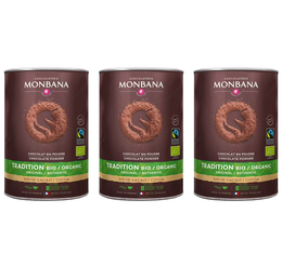 Lot de 3 boîtes Chocolat en poudre Bio Max Havelaar 3x1Kg - Monbana