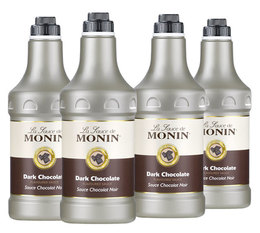 Lot de 4 Sauces Topping Monin - Chocolat Noir - 4 x 1.89 L